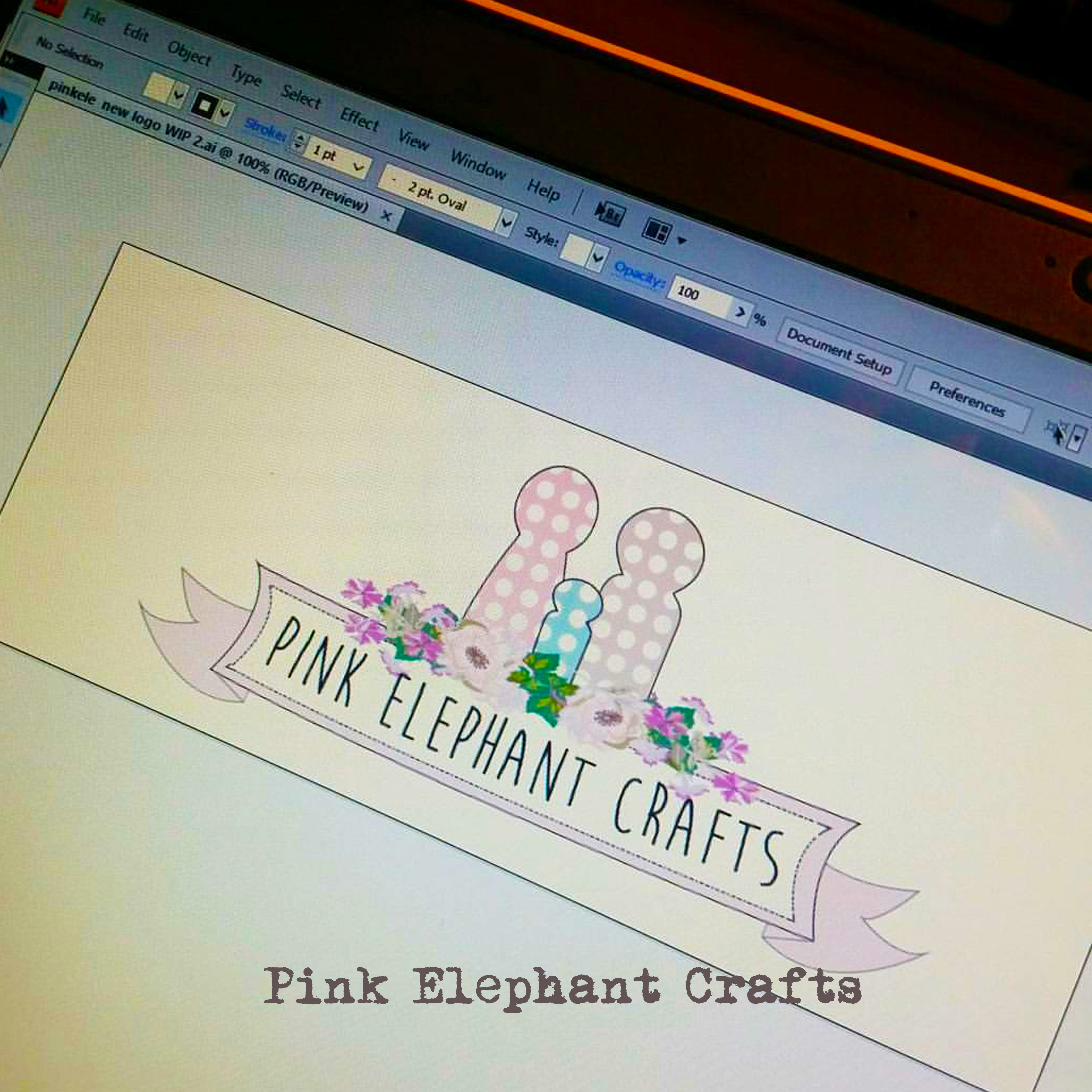 pink elephant crafts peg dolls logo