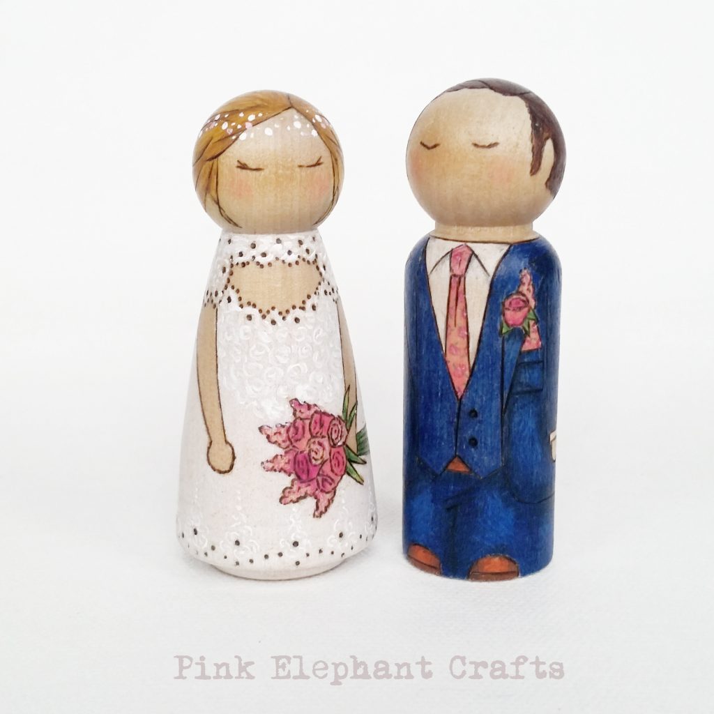 peg doll wedding cake toppers