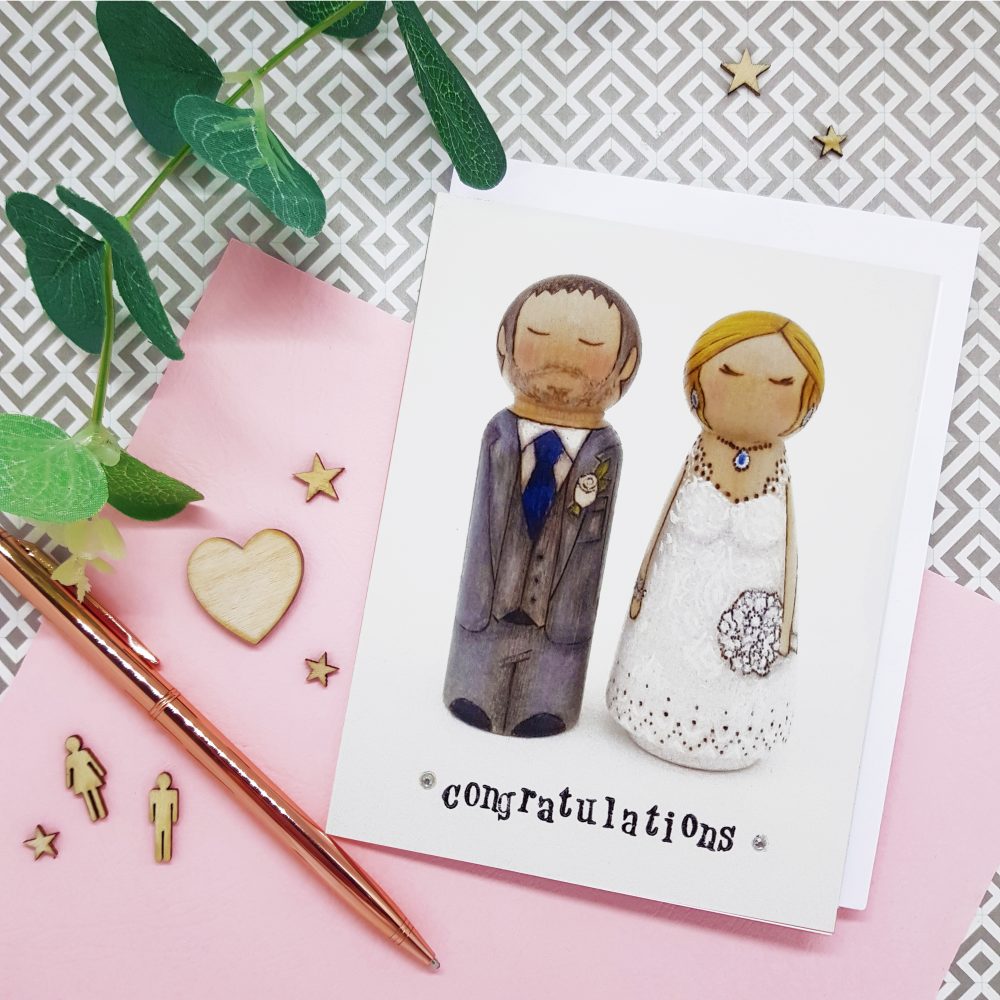 wedding card, bride and groom card, greeting card
