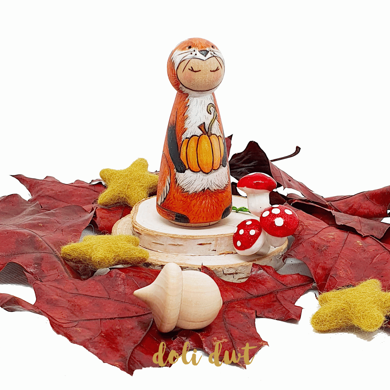 autumn decor, autumn decoration, fox, woodland creature, pumpkin, Halloween decor