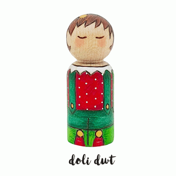 boy elf, christmas elf, elf decoration, christmas decoration, addurniadau, handmade decorations, wooden decoration, peg doll,