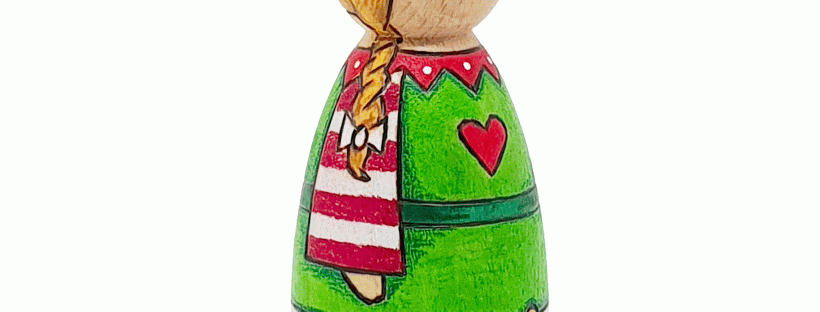 girl elf, christmas elf, elf on the shelf, elf decoration, christmas decoration, addurniadau, handmade decorations, wooden decoration, peg doll,